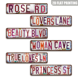 Letrero Metálico Estilo Placa de Matrícula Vintage 'Woman Cave' Decoración de Pared 'She Shed' - Product Image 1