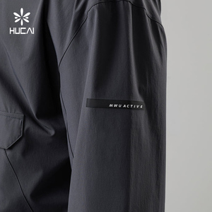 Custom Men Polyester Front Pockets <strong>Waterproof</strong> Windproof <strong>Thin</strong> Autumn Half Zip Sports Running Outdoor <strong>Jacket</strong> - Product Image 4