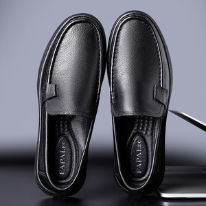 Mocassins en cuir véritable pour homme, semelle souple, talon plat, chaussures décontractées pour la conduite - Product Image 2