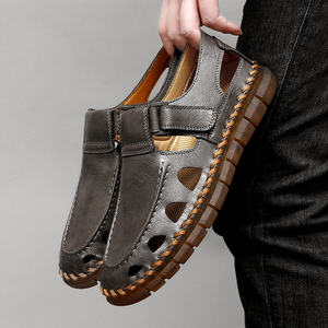 Sandali in Pelle da <span class=keywords><strong>Uomo</strong></span> Casual, Traspiranti, con Punta Chiusa, Regolabili, Fatti a Mano, Servizio Personalizzato con LOGO, Forniture di Fabbrica - Product Image 5