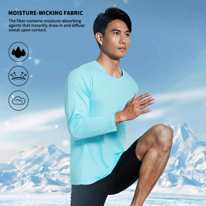 <span class=keywords><strong>T</strong></span>-Shirt Sportiva da Uomo a Maniche Lunghe con Logo Personalizzato, UPF50+, Asciugatura Rapida, Alta Qualità, Basso MOQ, Vendita all'Ingrosso - Product Image 6