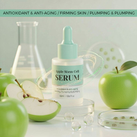 Soin de la peau apaisant à l'hamamélis virginiana et aux polypeptides, sérum anti-âge anti-rides aux cellules souches de pomme, marque privée