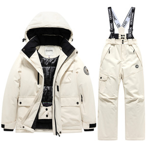 Combinaison <span class=keywords><strong>de</strong></span> <span class=keywords><strong>ski</strong></span> d'hiver pour enfants pour garçons et filles, chaude, respirante, imperméable et coupe-vent, fermeture à glissière, veste <span class=keywords><strong>de</strong></span> <span class=keywords><strong>ski</strong></span> avec pantalon - Product Image 4