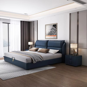 Lit Double de 1.8M En CUIR ทั้งชุดสำหรับ Chambre A coucher de Luxe cadre de Lit Queen Size fournisseur En Gros Bon Marche - Product Image 2