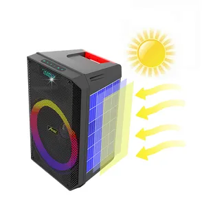 China Amaz OEM 12inch Solar Speaker Waterproof Power Solar Bluetooth Speaker with LED Light for pinic seaside party