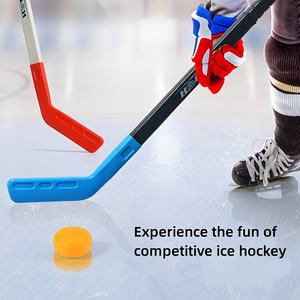 유니섹스 성인 초보자용 ABS 소재 하키 트레이닝 하키 스틱, 실내외 게임 훈련용 PVC 볼 2개 포함 - Product Image 2