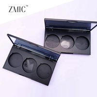 Boîtier vide personnalisé pour fards à paupières à 3 compartiments avec miroir, style chinois, pour palette de pigments et blush, en ABS, pour poudre de maquillage