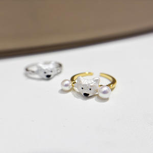 10771 Accesorios de Perlas DIY, Base para Anillo de Plata S925, Base para Joyería de Plata Moderna con Cuentas Redondas Planas de 6-8 mm - Product Image 4