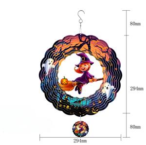 Molinillo de Viento de Hierro para Regalo de Halloween, Molinillo de Viento de Armonía Celestial de 12 Pulgadas 3D, Adornos Cinéticos de Arte para Jardín para Navidad - Product Image 2