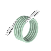 Câble USB-C vers USB-C en silicone à enroulement magnétique 3A à charge rapide pour Phone 15, modèle Factory 2025