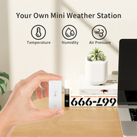 Termómetro Inteligente WiFi Tuya para Interiores, Sensor de Temperatura y Humedad con Control Remoto por Voz a través de Aplicación, Compatible con Alexa y Google Home