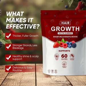 Caramelle Gommose alla Biotina per la Crescita dei <span class=keywords><strong>Capelli</strong></span> - 60 Pezzi Gusto Frutti di Bosco Misti |   <span class=keywords><strong>Integratori</strong></span> per l'<span class=keywords><strong>infoltimento</strong></span> dei <span class=keywords><strong>capelli</strong></span> per <span class=keywords><strong>capelli</strong></span> più forti e voluminosi - Product Image 3