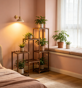 Support de plantes d'intérieur, étagère extérieure <span class=keywords><strong>en</strong></span> <span class=keywords><strong>bois</strong></span>, support à plantes à 3 niveaux <span class=keywords><strong>en</strong></span> forme d'échelle <span class=keywords><strong>pour</strong></span> mobilier de jardin, <span class=keywords><strong>pour</strong></span> salon et jardinage - Product Image 4