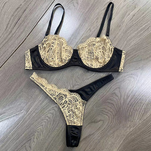 Biancheria intima OEM Low Moq personalizzazione nuovi colori abbinati <span class=keywords><strong>in</strong></span> <span class=keywords><strong>pizzo</strong></span> <span class=keywords><strong>trasparente</strong></span> abito Sexy due pezzi Set <span class=keywords><strong>reggiseno</strong></span> da donna - Product Image 6
