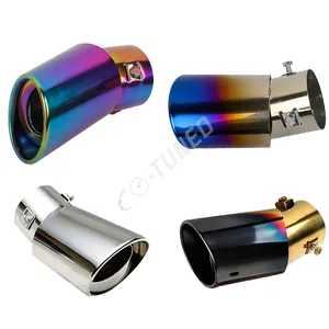 Universal Gold Black Car Exhaust Muffler Tip Stainless Steel Pipe Burnt Blue Neo Exhaust Tail Muffler Tip Auto Part