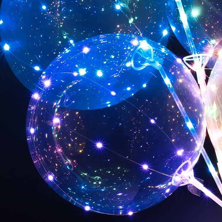 High Quality Hot Sale Wholesale Led Bobo Ballon Clear Globos Party Wedding Festival Decoration Balloons Light up with Stick
