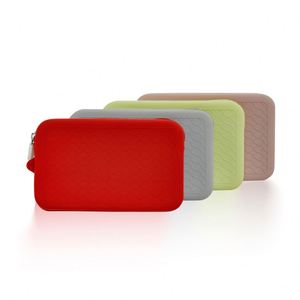 Custom Logo Solid Color Square Large Water Resistant Zipper Closure <b>Travel</b> <b>Organizer</b> Silicone Makeup Bag - Product Image 1