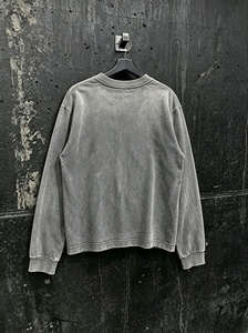 เสื้อสเวตเชิ้ตคอกลมแขนยาวทรงโอเวอร์ไซส์สำหรับผู้ชาย สีเทาล้วน ผ้าฝ้ายถัก สวมใส่สบาย ทรงปกติ - Product Image 2