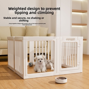 Recinto per Cani e Gatti 8+2 80*90*60cm, Moderno e Pieghevole, in Plastica, con Porta di Sicurezza, per Interni ed Esterni, Portatile - Product Image 1