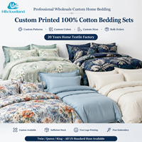 Ensemble de literie Cloudland certifié BSCI et ISO9001, 300TC, hypoallergénique, ultra doux, motif floral, 100% coton
