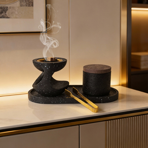 Juego de Quemadores de Incienso Bakhoor de Estilo Contemporáneo para Regalo de Ramadán, Quemador de Incienso de Resina, Tarro y Pinzas, Juego de Quemadores de Incienso Árabes - Product Image 3