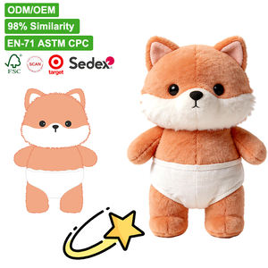 Fabricant de peluches EN71 faites à la main sur mesure, peluche renard mignon et câlin, jouet en peluche en coton PP doux pour le jeu et l'heure du coucher - Product Image 1