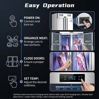 Vitrina Refrigerada Premium para Exhibición de Carne, con Puerta de Vidrio Comercial y Termostato Digital, para Restaurantes, Hoteles y Carnicerías