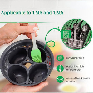 Plateau de cuisson à la vapeur pour œufs en plastique portable manuel 4 tasses, compatible avec Thermomix TM5/<span class=keywords><strong>TM6</strong></span>, moule multifonctionnel pour œufs - Product Image 3