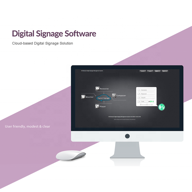 Cloud Based Easy to Use Digital Signage Software for Online Management