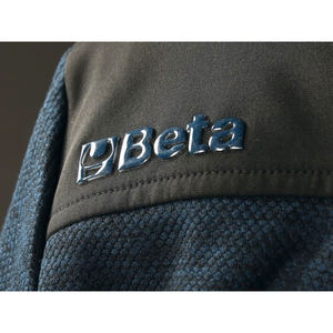 Beta 7637B Sudadera técnica polar azul con inserciones de tejido Softshell y capucha (tallas) - Product Image 5