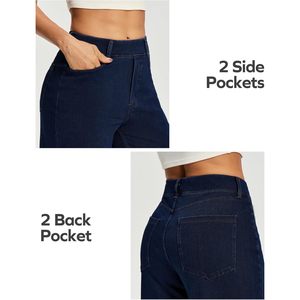 Jeans Anchos de Mujer FOXA, Pantalones de Mezclilla Elásticos de Cintura Alta, Estilo Casual, Largo hasta el Tobillo - Product Image 5