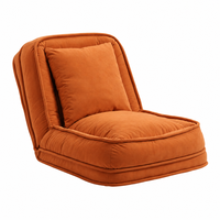Canapé-lit moderne minimaliste compressible avec cadre métallique, inclinable, avec rangement, pliable, en tissu velours côtelé, pour petits espaces, hôtel