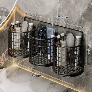 Support de rangement d'angle moderne pour salle de bain, multifonctionnel pour peignoirs, brosses à dents et dentifrice, en alliage de zinc écologique - Product Image 5