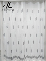 Voilage brodé en relief, tissage maille fine, fabrication directe pour importateurs du Moyen-Orient (vente en gros)