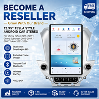 Autoradio Android 12,95 pouces style Tesla, lecteur DVD, BT5.0, double Bluetooth pour Chevrolet Tahoe Suburban 2015-2019, GMC Yukon 2021-2026