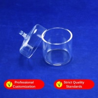 Couvre-gobelet en quartz fondu de haute pureté SiO2, anti-poussière/anti-vapeur, résistant à la chaleur, transparent, pour laboratoire, résistant aux acides