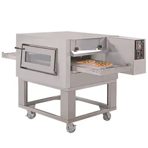 Máquina de panadería comercial, horno de cinta transportadora de pizza a gas, cinta transportadora italiana, horno de pizza