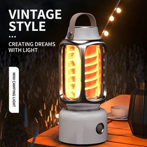 Lanterne de camping <span class=keywords><strong>LED</strong></span> vintage mini <span class=keywords><strong>rechargeable</strong></span>, étanche IPX4, 2500 mAh, lumière d'ambiance pour tente, pour l'extérieur et comme cadeau - Product Image 1