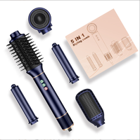 Styler capillaire 5 en 1, sèche-cheveux, brosse à air chaud, lisseur, boucleur, outils de coiffage à air avec baguette de bouclage en aluminium