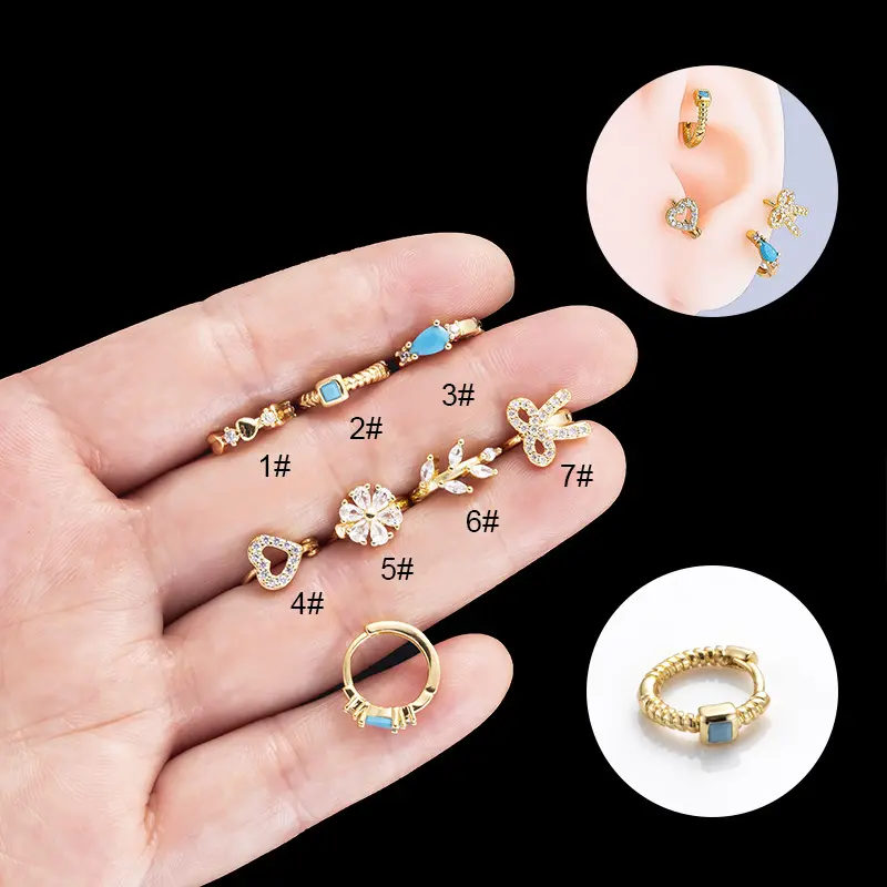 YW Stainless Steel Small Hoop Earrings for Women Men Gold Color Black Circle Thick Ear Ring Huggie Earrings Hoop Piercing