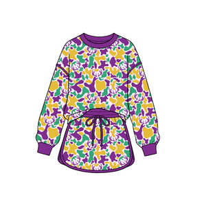 Conjunto a juego para hermanas de Mardi Gras, informal, ecológico, de manga corta, con estampado de camuflaje, para desfile o fiesta - Product Image 2