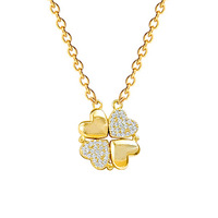 Ensemble collier et boucles d'oreilles créatif en acier inoxydable plaqué or 18 carats, avec pendentif tournant en forme de tournesol micro-zircon serti clos et motif fleur