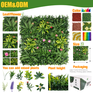 Pannelli di Siepe Artificiale Verde 1mx1m in PE Resistente ai Raggi UV, Piante Verticali Tropicali per Interni ed Esterni, Hotel e Resort - Product Image 3