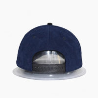 Casquette de baseball bicolore à 5 panneaux en tissu texturé avec visière en daim, ajustable, pour sports de plein air (vente en gros)
