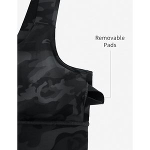 Sujetador deportivo con espalda cruzada en V para mujer, acolchado, elástico, con cuello cuadrado, top corto para entrenamiento y yoga - Product Image 4
