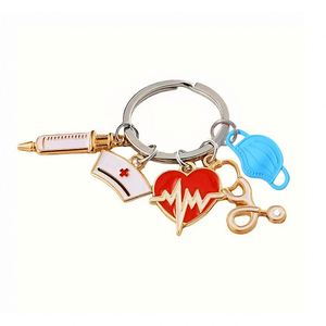 New Arrival High Quality Exquisite Enamel Mask <b>Key</b> Chain <b>Key</b> <b>Ring</b> for Nurses' Day Gift for Paramedics - Product Image 2