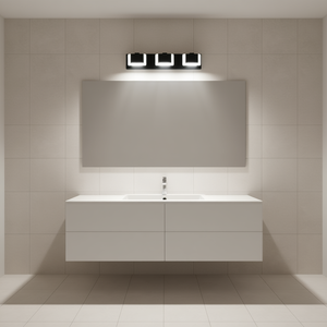 Applique murale LED noire moderne à 3 lumières 6000K pour éclairage de miroir de salle de bain - Product Image 2