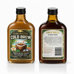 ฉลากกาแฟแบบกำหนดเอง ฉลากฟอยล์สีทองเมทัลลิก กันน้ำ พิมพ์สำเร็จรูปด้านหน้าและด้านหลัง สติกเกอร์สำหรับบรรจุภัณฑ์ขวดแก้ว/โหลแก้วสีเหลืองอำพัน - Product Image 2