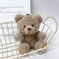 Porte-clés en peluche personnalisé en tissu doux, motif ours et cœur, pendentif de sac, jouet créatif, poupée mignonne, cadeau pour couple et meilleur ami, ornement