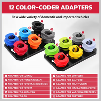 Kit de 18 Piezas para Vertido de Aceite de Motor, Antiderrame, Universal, 1.5L, con 12 Adaptadores Codificados por Color y Almacenamiento Magnético